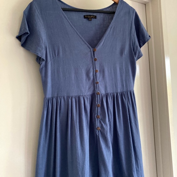 Blue linen/cotton dress Size 12 - Picture 2 of 5